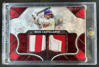 2025 Topps Tier One Nick Castellanos Red Foil Dual Patch #11/25 Phillies - Image 1 of 2