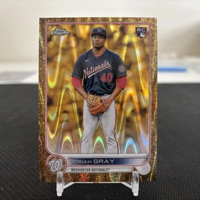 Josiah Gray 2022 Topps Chrome Gilded #148 Rookie GOLD Raywave REFRACTOR 21/25 - Image 1 of 2