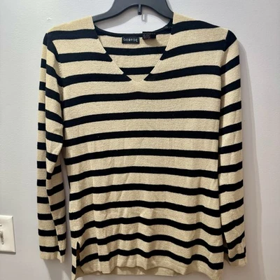 Suéter para mujer George a rayas negras y tostadas, talla grande Foto 1 de 3