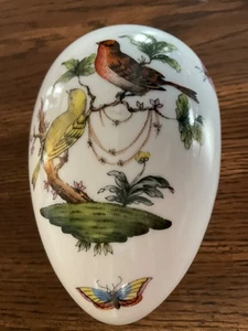 HEREND Ungarn Rothschild Vogel handbemalt Ei Schmuckschatulle signiert 6052 RO 4,5" - Bild 1 von 4