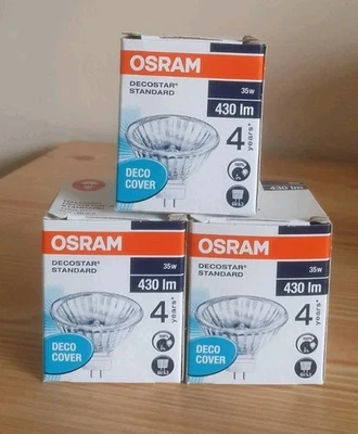 New Pack Of 3 OSRAM Decostar 51S 44865WFL 35W Halogen Lamp 430lm 12v  - Image 1 of 4