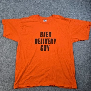 Vintage Beer Delivery Guy Shirt Mens XL Orange Funny Graphic Tee 90s Y2K College - Picture 1 of 7