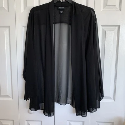 Cárdigan para mujer Maggie Barnes transparente manga larga negro 4X 30/32 elegante formal Foto 1 de 4