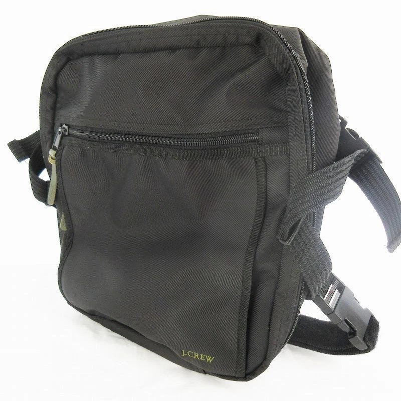 J.CREW Bolso de Hombro Body Bag Bandolera Logo Bordado Negro Caqui - Imagen 1 de 4