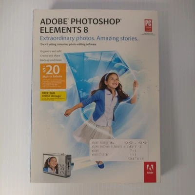 New Sealed Adobe Photoshop Elements 8 Software for PC - Image 1 of 4