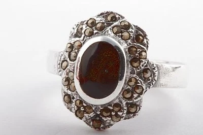 Onyx Ring 925 er Sterling Silber Größe 56 Top! . - Bild 1 von 4