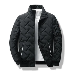 Winter Mens Quilted Jacket Warm Parka Zip Up Padded Bubble Puffer Hooded Coats - Picture 1 of 9