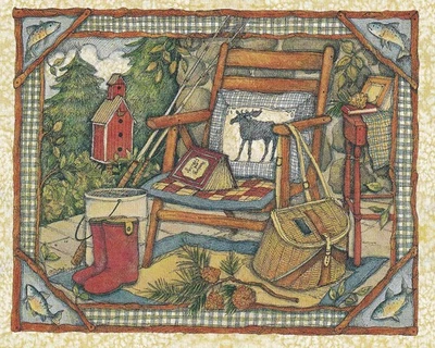 Box of 11 Lang Adirondack Lodge Note Cards Backwoods Retreat Susan Winget - Image 1 of 2