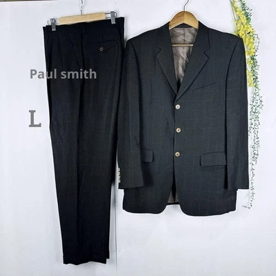 Traje Paul Smith Ventana Pluma Patrón Cuadros L Marrón Oscuro Negro Negocios Elegante Foto 1 de 4