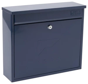 Boîte Aux Lettres Murale En Acier Inoxydable Élégante, Bleu Nuit - 701545 - Picture 1 of 5