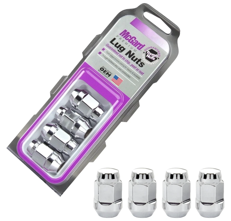 4 tuercas de rueda universales MCGARD 1/2-20 rosca abultada cono asiento 3/4 hexagonal CROMO Foto 1 de 4