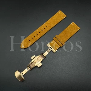 Correa de reloj de gamuza amarilla 18 19 20 21 22 mm liberación rápida se adapta a Tudor - Imagen 1 de 20
