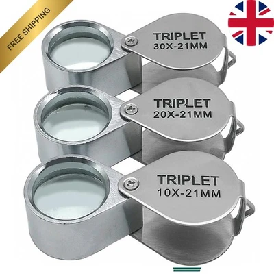 Jewelers Eye Loupe Pocket Magnifier Magnifying Glass Jewelry Diamond 10-30X - Image 1 of 4