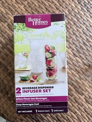 Better Homes and Gardens 2-PC Beverage Dispenser Infuser Set, Unused - Image 1 of 2