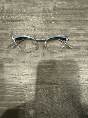 Anteojos SRO Cat-Eye de colección de los años 50 12K GF azul plateado línea de cejas EE. UU. Foto 1 de 4