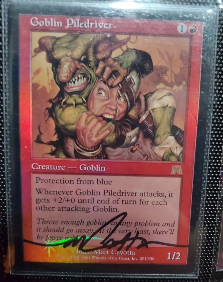 MTG Goblin Piledriver Onslaught Foil SIGNED BY ARTIST - Image 1 of 1