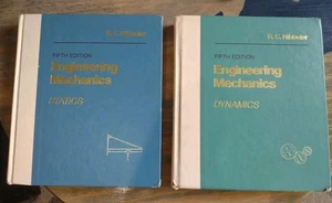 ☑️Vintage 1989 Engineering Mechanics Statics & Dynamics 5th Ed Hibbeler 2 Books - Picture 1 of 4