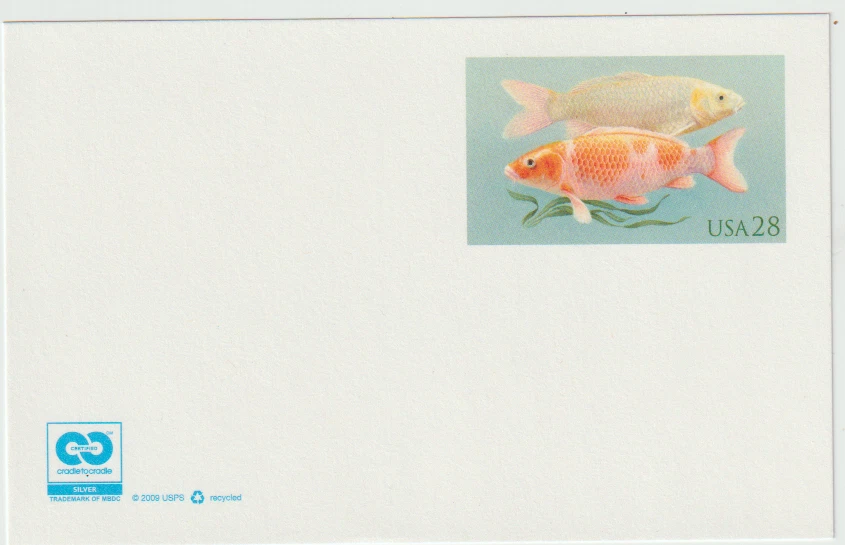 US Scott #UX555 Mint Postal Card Koi Fish 2009  Postal Stationery - Image 1 of 1