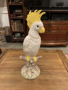 19.5” Tall Vintage 1979 Large Cockatiel Parrot Statue Signed By Artist - Kay - Picture 1 of 13