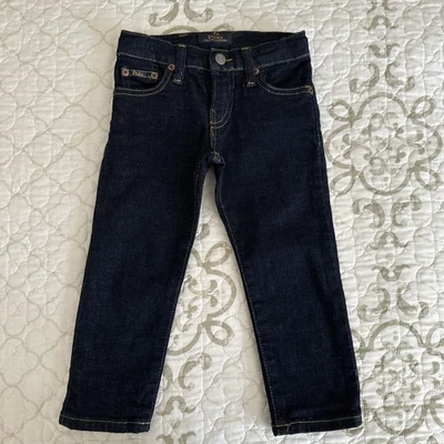 Polo Ralph Lauren Boys Hampton Straight Dark Wash Jeans Size 2 T EUC - Image 1 of 4