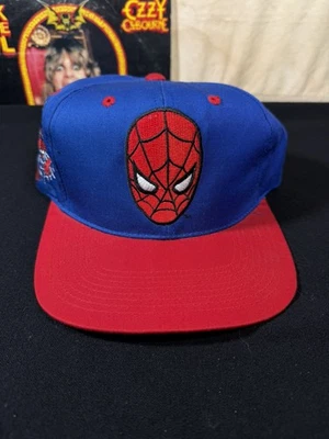 Vtg 1993 MARVEL COMICS AMERICAN NEEDLE SPIDERMAN SNAPBACK HAT  Red Blue - Image 1 of 4