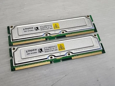 Rambus RIMM 800-45 512 MB (2x256 MB), 800 MHz sin ECC, Kingston KTD-DM800A/512 Foto 1 de 2
