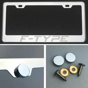 Un marco de placa de acero inoxidable grabado con láser tipo F tapa de tornillo cromado - Imagen 1 de 12