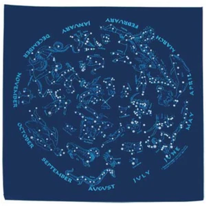 Printed Image Stars Bandanna 22" x 22" Navy Blue Constellations Horoscope Space - Picture 1 of 1