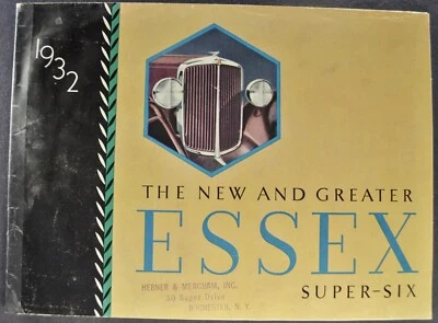 Catálogo Essex Super Six 1932 convertible cupé autocar sedán Hudson bonito original Foto 1 de 4