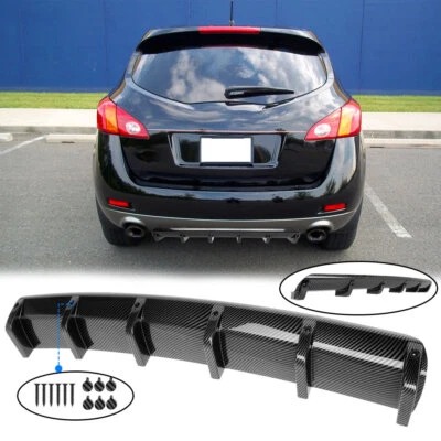 For Nissan Murano Gloss Black Rear Bumper Diffuser Spoiler Splitter Lip Carbon - Image 1 of 4