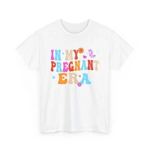 In My Pregnant Era T Shirt Cute Pregnancy Announcement Colorful Baby Shower Gift - Picture 1 of 20