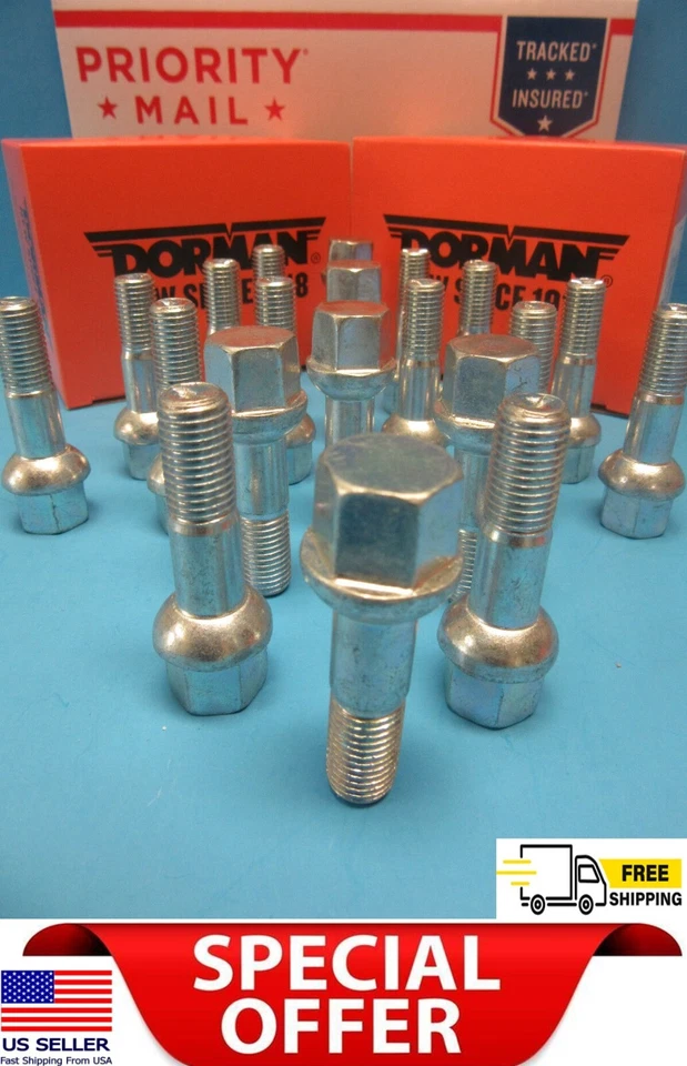 Nuevo 20 pernos de perno de rueda F & R reemplazo Mercedes OEM # 0009904807 hecho en EE. UU. Foto 1 de 4