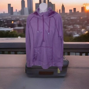 Tangerine Long Sleeve Hooded Activewear Pullover 1/4 zip Size Xl - Picture 1 of 6