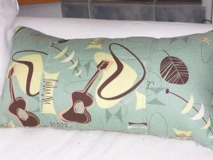Atomic 100% Cotton Hawaiian Barkcloth Fabric LUMBAR PILLOW ~Jetson-Sage Green~ - Picture 1 of 2
