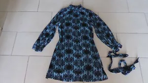 ESSENTIEL Antwerp Cocktail Party Kleid Gr.38 - 40 Blau Grau Snakemuster - Bild 1 von 10