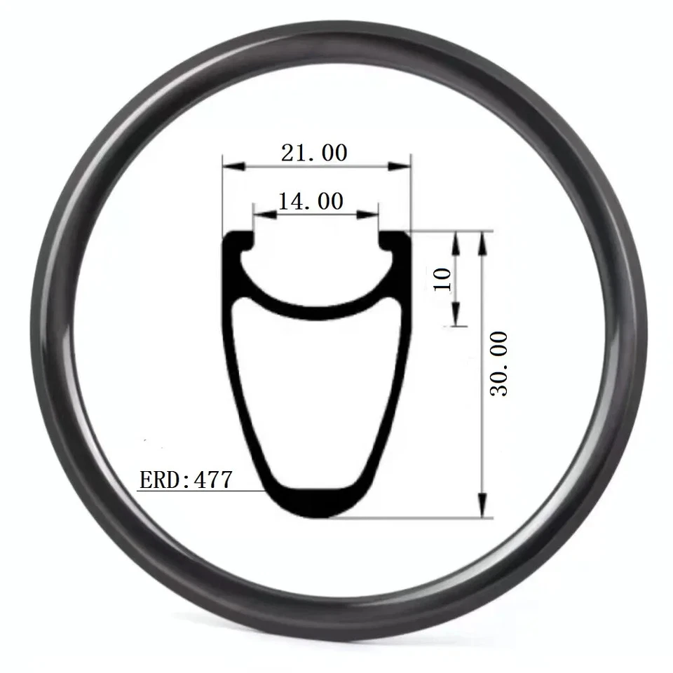 24Inch 520 Carbon Road Bicycle Rims V/Disc Brake Clincher 21x30mm 24 28 32Hole - Image 1 of 4