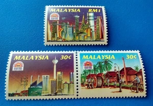 1994 Malaysia 100 Years Electricity 3v Mint, Special Se-tenant, Good Perforation - Picture 1 of 1