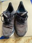 ??Read??Hoka One One Clifton 9 Athletic Running Shoes Black White Mens Size 10.5