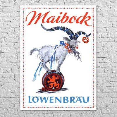 Poster Lowenbrau Maibock, 1954 | 24x33" Bar pub decor | German beer Wall art - Image 1 of 4