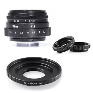 FUJIAN 35mm f/1.6 C Mount CCTV f1.6 lens for Camer EOS M EF-M Mirrorless Camera - Picture 1 of 5