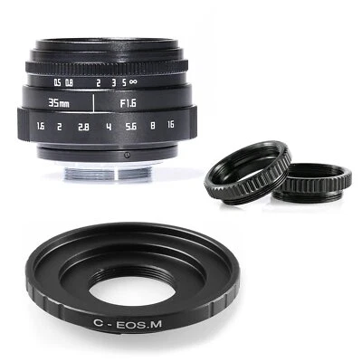 FUJIAN 35mm f/1.6 C Mount CCTV f1.6 lens for Camer EOS M EF-M Mirrorless Camera - Image 1 of 4