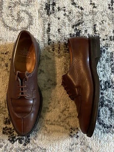 Crockett & Jones Made in England braune Derby-Schuhe aus genarbtem Leder Größe 7,5 C - Bild 1 von 19