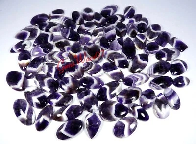 Lote atacado de cabochão de renda de ametista roxa natural forma mista de pedras preciosas - Imagem 1 de 4