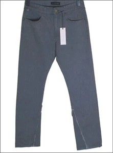 Nuevos pantalones de mezclilla elásticos rectos base superfina para hombre PVP £145 hechos en Italia grises - Imagen 1 de 5