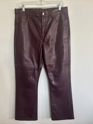 Pantalones de imitación de cuero borgoña Ann Taylor talla 12 Foto 1 de 4