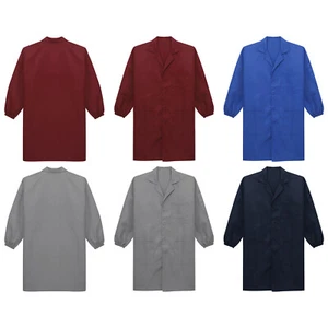 Unisex Uniform Wear Resistant Work Coat Garage Jacket Long Sleeve Workwear Lab - Picture 1 of 45