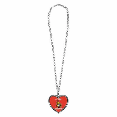 OTTAWA SENATORS LARGE CRYSTAL HEART NECKLACE - Image 1 of 3