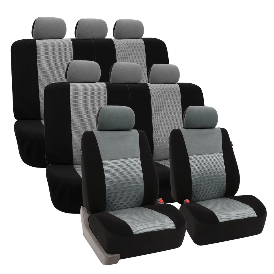FH Group Universal Fit 8 Seater Cloth Car Seat Covers for SUV Van Truck - 3 Row - Image 1 of 4
