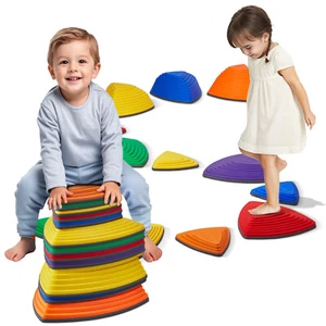 Kids Balance Stepping Stones Sensory Obstacle Course 12 PCS Outdoor Indoor - Picture 1 of 10