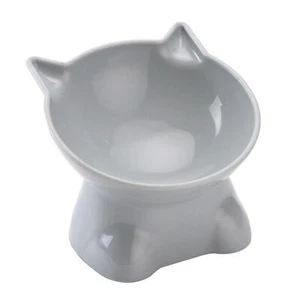 2x Elevated Cat Bowl Raised Tilted Cats Food Dish Non-slip Pet Food Feeding Bowl - Picture 1 of 12
